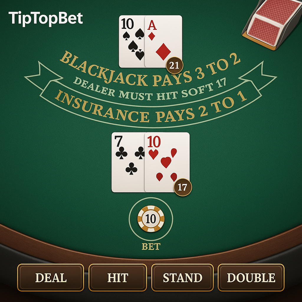 TipTopBet - Blackjack Table Game - Casino Table Games