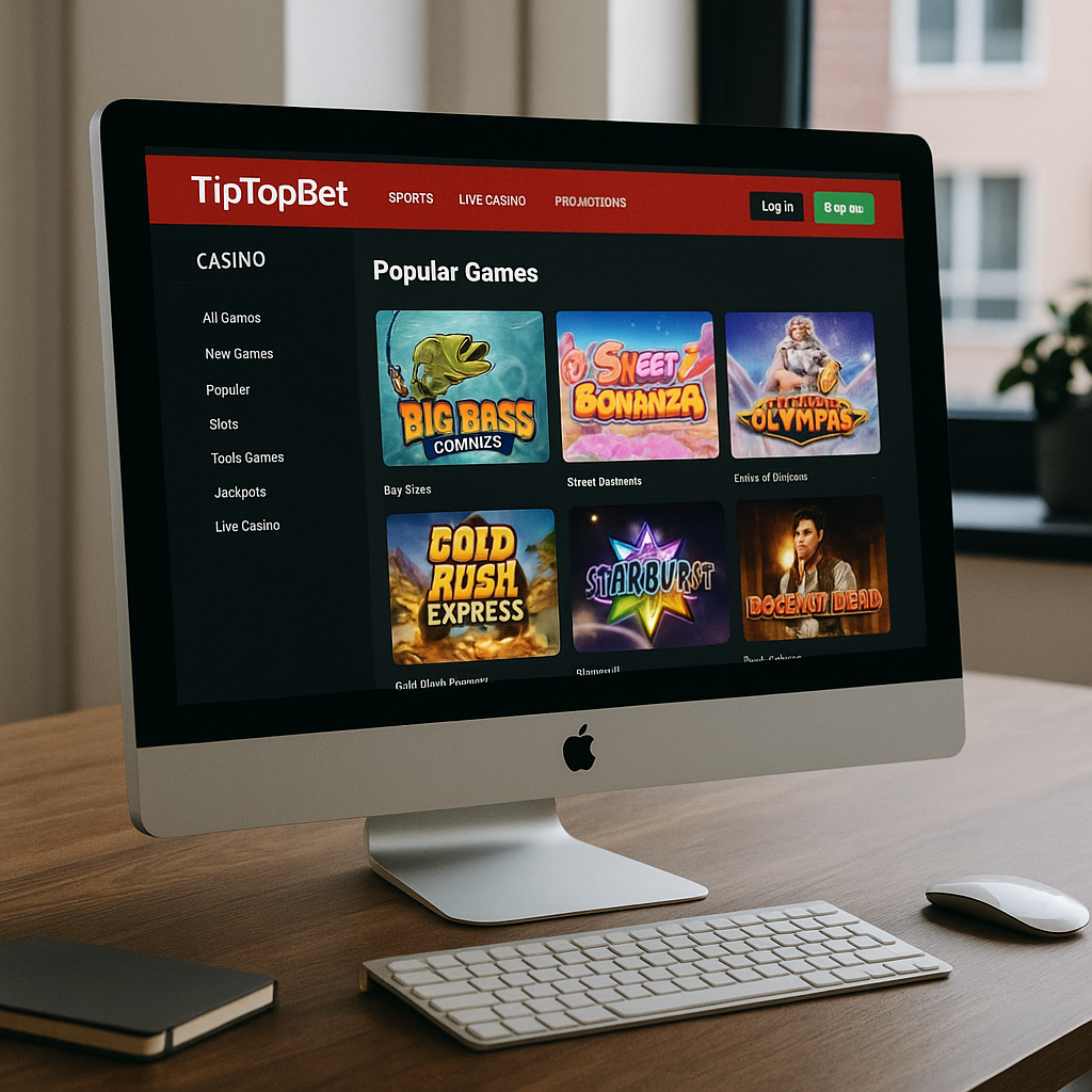 TipTopBet - Desktop Platform Design - Nederlandse Online Casino Interface